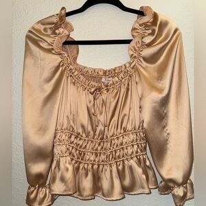 Champagne Gold Satin Women's Top